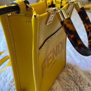 FENDI Sunshine Leather Tote bag Mini, Yellow